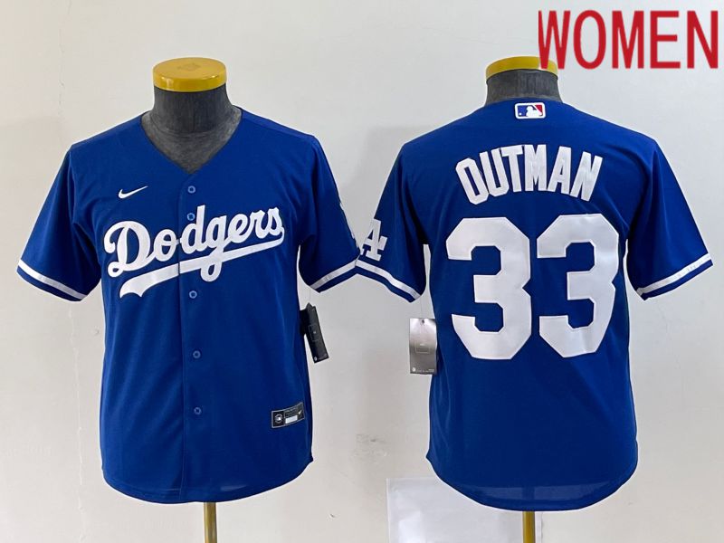 Women Los Angeles Dodgers #33 Outman Blue Nike Game 2023 MLB Jerseys